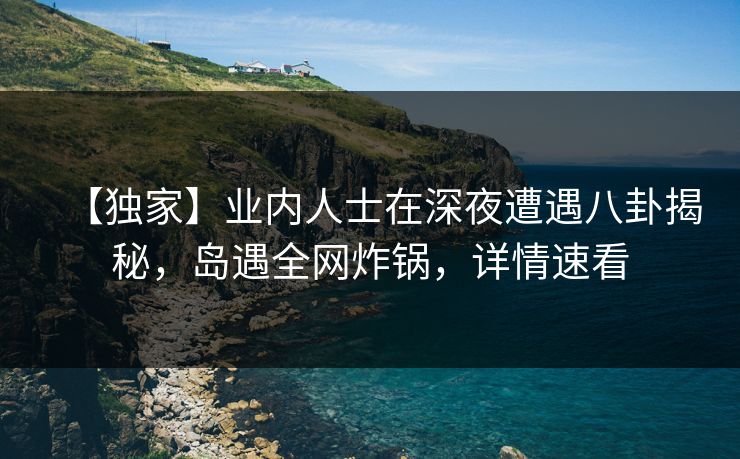 【独家】业内人士在深夜遭遇八卦揭秘，岛遇全网炸锅，详情速看